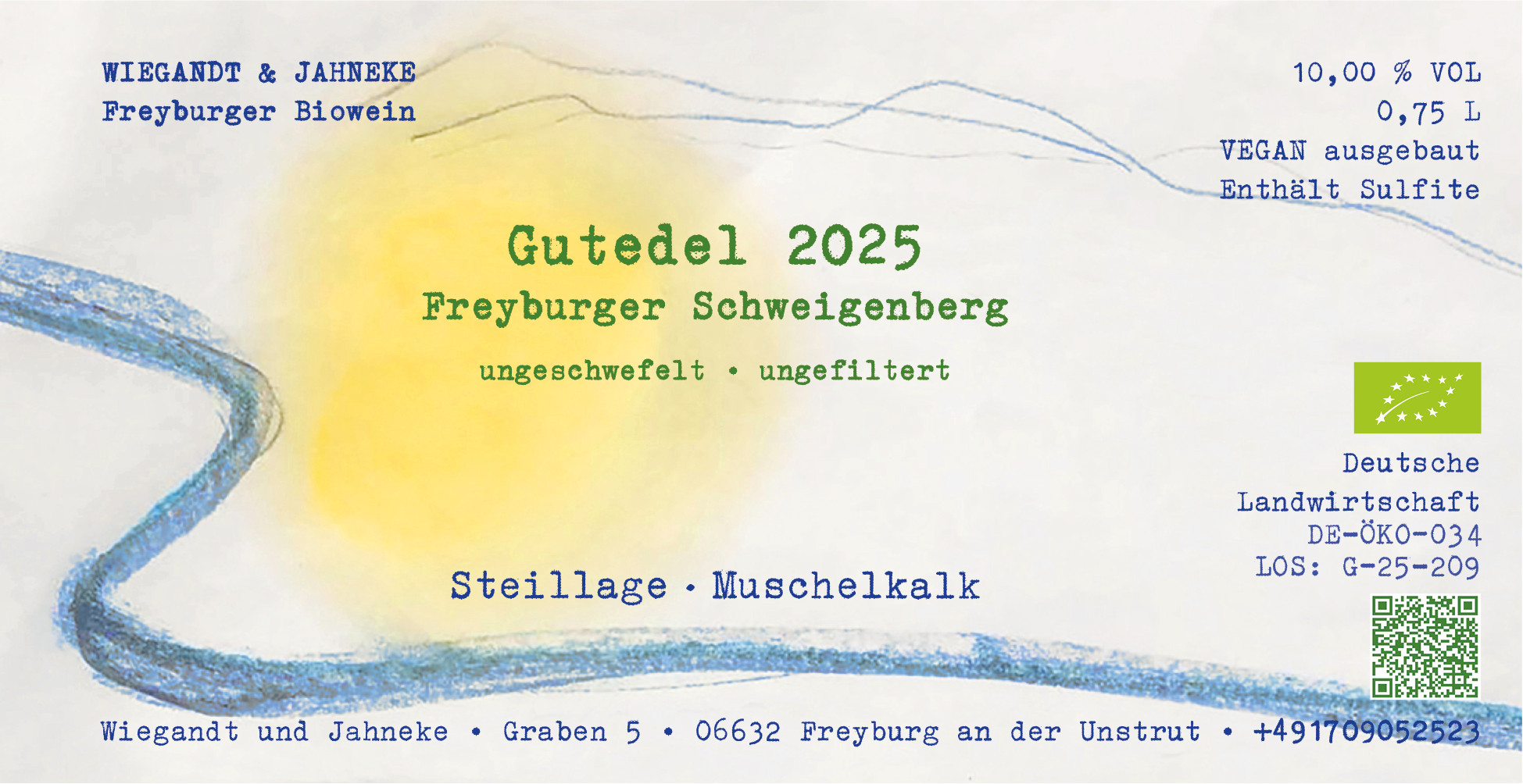 Freyburger Biowein aus dem Saale-Unstrut-Weinanbaugebiet Gutedel 2025 ungefiltert